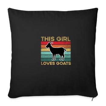 Vintage Goat for Girls Kids - Sofa pillowcase 17,3'' x 17,3'' (45 x 45 cm) - black - Front