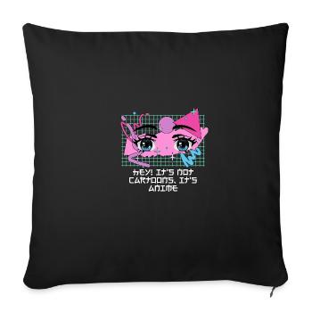 It's not cartoons, it's an anime funny j - Sofa pillowcase 17,3'' x 17,3'' (45 x 45 cm) - black - Front