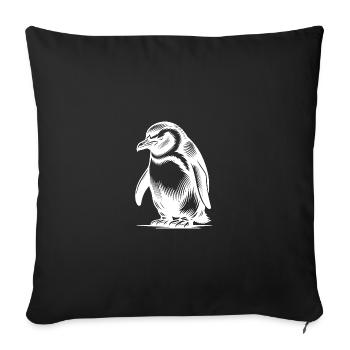 Cunning Clever Kids Penguin Tattoo Style - Sofa pillowcase 17,3'' x 17,3'' (45 x 45 cm) - black - Front