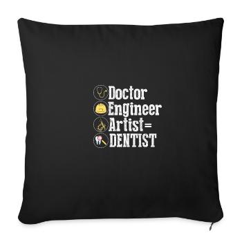 Vintage Drôle Docteur Ingénieur Artiste Dentiste Fu - Housse de coussin décorative 45 x 45 cm - noir - Devant