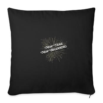 Citations du Nouvel An - Housse de coussin décorative 45 x 45 cm - noir - Devant