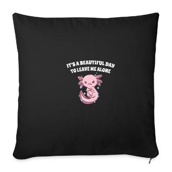C’est une belle journée pour me laisser tranquille, - Housse de coussin décorative 45 x 45 cm - noir - Devant