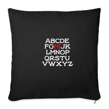 Hello Alphabet back to school before K Kindergä - Sofa pillowcase 17,3'' x 17,3'' (45 x 45 cm) - black - Front