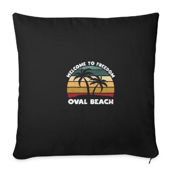 Oval Beach Welcome to Summer Michigan Tropical - Sofa pillowcase 17,3'' x 17,3'' (45 x 45 cm) - black - Front