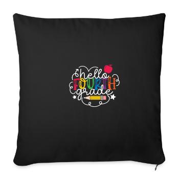 Hello Team of the fourth grade 4th class Back to Sc - Sofa pillowcase 17,3'' x 17,3'' (45 x 45 cm) - black - Front