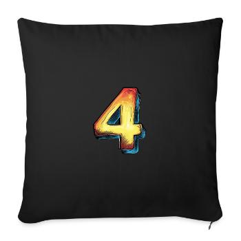 4 Number Comic - Sofa pillowcase 17,3'' x 17,3'' (45 x 45 cm) - black - Front