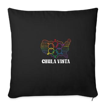 Chula Vista Pride Month Pride Flag LGBT Community - Sofakissenbezug 45 x 45 cm - Schwarz - Vorne