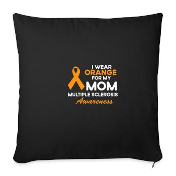 Je porte de l’orange pour ma mère t - - Housse de coussin décorative 45 x 45 cm - noir - Devant