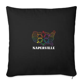Naperville Pride Flag Pride Month LGBTQ Flag LGBT - Sofakissenbezug 45 x 45 cm - Schwarz - Vorne