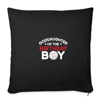 Goddess of the Bday Party Boy Baseball Theme Family - Sofa pillowcase 17,3'' x 17,3'' (45 x 45 cm) - black - Front