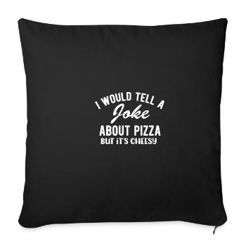 Les thés blagues Kithy racontent une blague sur la pizza, - Housse de coussin décorative 45 x 45 cm - noir - Devant