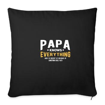 Distressed Papa weiß alles 60. Bday - Sofakissenbezug 45 x 45 cm - Schwarz - Vorne