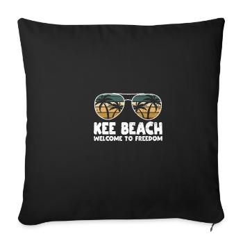 Kee Beach Bienvenue à Freiheitserlaub - Housse de coussin décorative 45 x 45 cm - noir - Devant