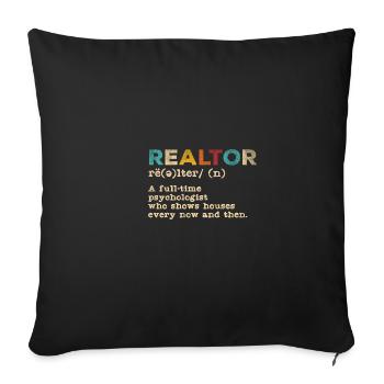 Vintage Quote Realtor Definition Immobilienmakler - Sofakissenbezug 45 x 45 cm - Schwarz - Vorne