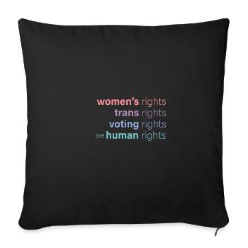 Women's rights are human rights - Sofa pillowcase 17,3'' x 17,3'' (45 x 45 cm) - black - Front