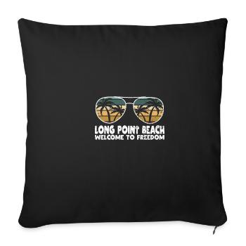Long Point Beach Bienvenue à Freedom Vacation Spr - Housse de coussin décorative 45 x 45 cm - noir - Devant