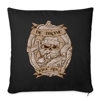 Totenkopf Kapitän Vintage Design - Sofakissenbezug 45 x 45 cm - Schwarz - Vorne