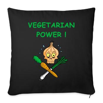 Le pouvoir des végétariens - Housse de coussin décorative 45 x 45 cm - noir - Devant