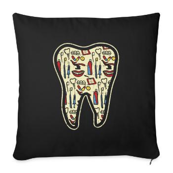 Molar Imagery - dentist tooth teeth jaw mouth - Sofa pillowcase 17,3'' x 17,3'' (45 x 45 cm) - black - Front