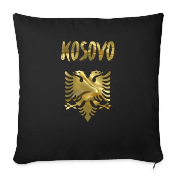 Kosovo - Sofa pillowcase 17,3'' x 17,3'' (45 x 45 cm) - black - Front
