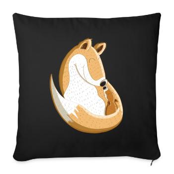 Fuchs Mit Baby I Schwangerschaft I Kinder Geschenk - Sofakissenbezug 45 x 45 cm - Schwarz - Vorne