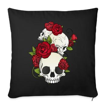 Skull Skull Skeleton Premium Bestseller Gothic - Sofa pillowcase 17,3'' x 17,3'' (45 x 45 cm) - black - Front