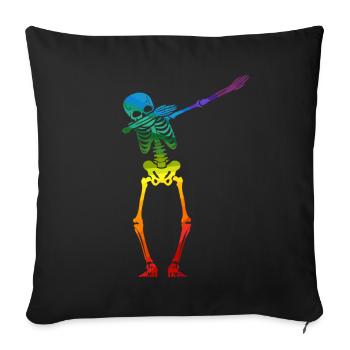 Dabbing Skeleton Gay Pride - Sofa pillowcase 17,3'' x 17,3'' (45 x 45 cm) - black - Front