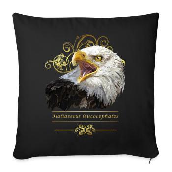 Weißkopfseeadler - Sofakissenbezug 45 x 45 cm - Schwarz - Vorne