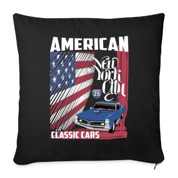 American Classic Cars - Sofa pillowcase 17,3'' x 17,3'' (45 x 45 cm) - black - Front