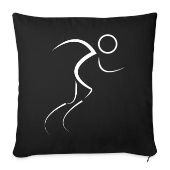 Marathon running - Sofa pillowcase 17,3'' x 17,3'' (45 x 45 cm) - black - Front