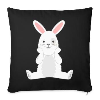 Rabbit Rabbit - Sofa pillowcase 17,3'' x 17,3'' (45 x 45 cm) - black - Front