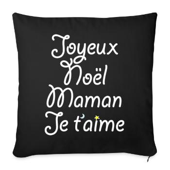 Joyeux Noël Maman Je t'aime - Housse de coussin décorative 45 x 45 cm - noir - Devant