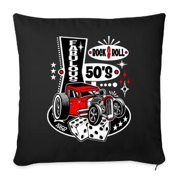 Rockabilly Hot Rod Années 1950 Rockers Vintage Années 50 - Housse de coussin décorative 45 x 45 cm - noir - Devant