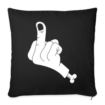 Abgetrennte Hand und Vulgarität (weiß) - Sofakissenbezug 45 x 45 cm - Schwarz - Vorne