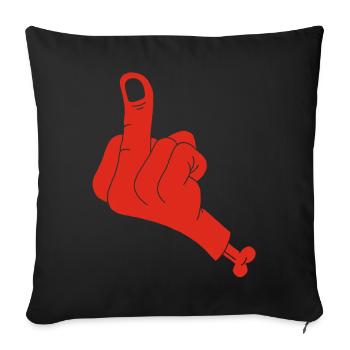 Abgetrennte Hand und Vulgarität (rot) - Sofakissenbezug 45 x 45 cm - Schwarz - Vorne