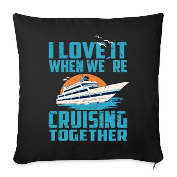 I love it when we cross together - Sofa pillowcase 17,3'' x 17,3'' (45 x 45 cm) - black - Front