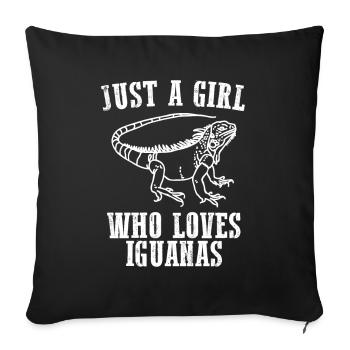 JUST A GIRL WHO LOVES IGUANAS - Sofa pillowcase 17,3'' x 17,3'' (45 x 45 cm) - black - Front