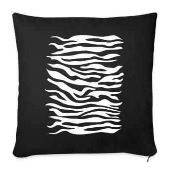 Motif Zèbre blanc - Housse de coussin décorative 45 x 45 cm - noir - Devant