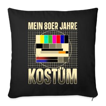 Mein 80er Jahre Kostüm Testbild Sendepause - Sofakissenbezug 45 x 45 cm - Schwarz - Vorne