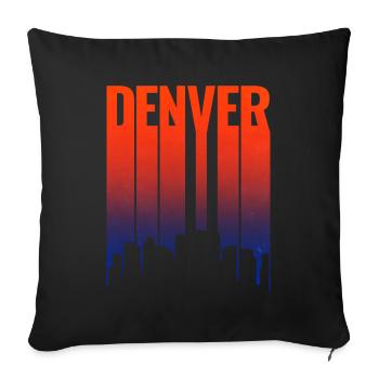 Denver Skyline Sunset Gradient - Sofa pillowcase 17,3'' x 17,3'' (45 x 45 cm) - black - Front