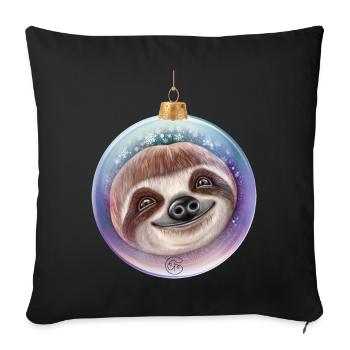 Christmas Sloth Santa - Sofa pillowcase 17,3'' x 17,3'' (45 x 45 cm) - black - Front