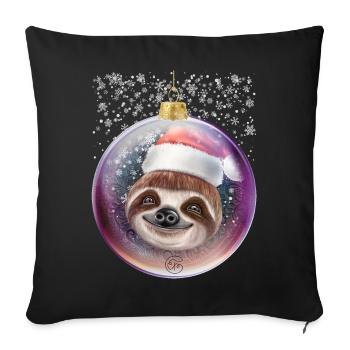 Chemise de Noël paresseuse Neige de Noël - Housse de coussin décorative 45 x 45 cm - noir - Devant