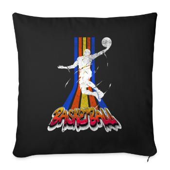 Basketball Basketballspieler Dunking Vintage Retro - Sofakissenbezug 45 x 45 cm - Schwarz - Vorne