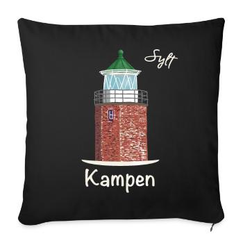 Kampen, Île de Sylt, Allemagne - Housse de coussin décorative 45 x 45 cm - noir - Devant
