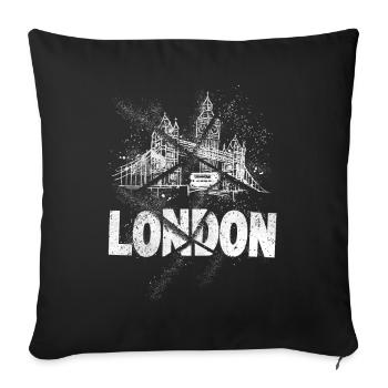 London England UK City Skyline Grunge Splash - Sofa pillowcase 17,3'' x 17,3'' (45 x 45 cm) - black - Front