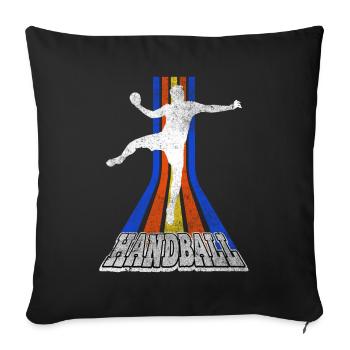 Handball Handball Player Handball Player Vintage Retro - Housse de coussin décorative 45 x 45 cm - noir - Devant