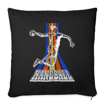 Handball Handball Player Handball Player Vintage - Housse de coussin décorative 45 x 45 cm - noir - Devant