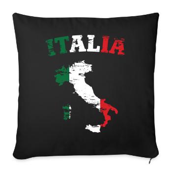 Italy Map Flag Used - Sofa pillowcase 17,3'' x 17,3'' (45 x 45 cm) - black - Front
