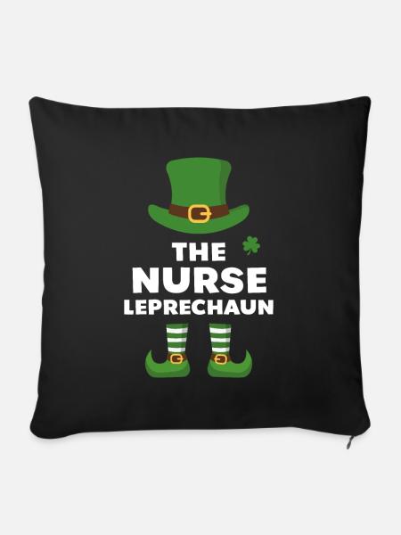 Die Krankenschwester Leprechaun - Sofakissenbezug 45 x 45 cm - Schwarz