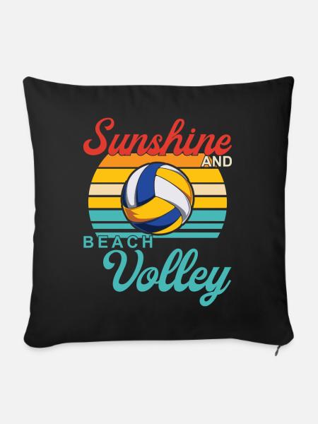 Design Beachvolleyball - Sofakissenbezug 45 x 45 cm - Schwarz